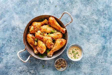 Roasted chicken legsの写真素材