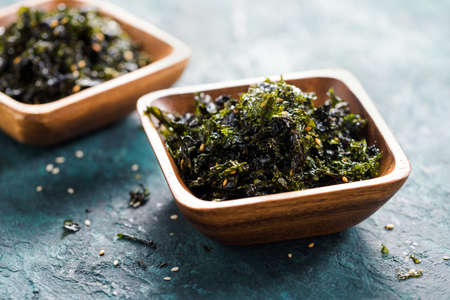 Seasoned Seaweed Snack. Close-up.の写真素材