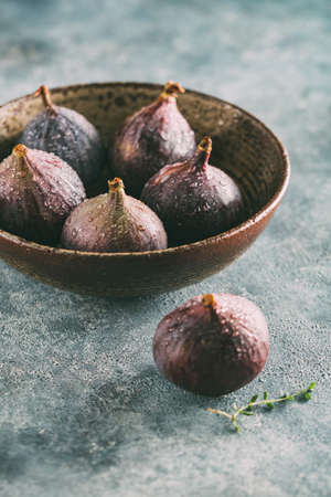 Fresh ripe figs in a bowl.