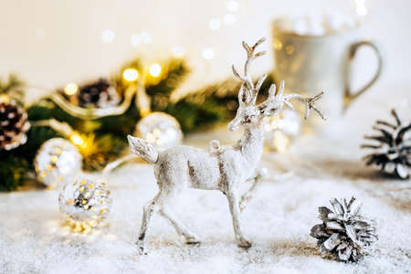 Christmas with reindeerの写真素材