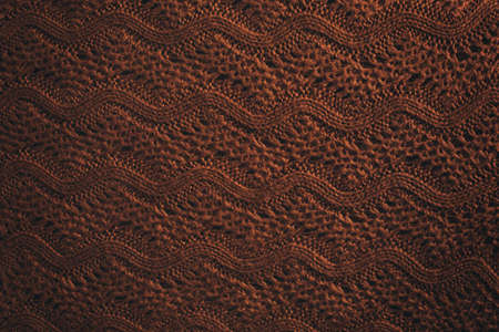 Knitted brown sweater patternの写真素材