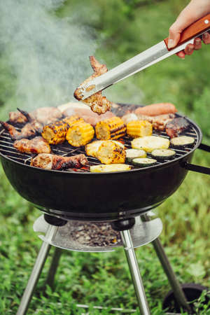 Barbecue meats and vegetablesの写真素材