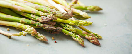 Freshly picked asparagus. Selective focus, Close upの写真素材