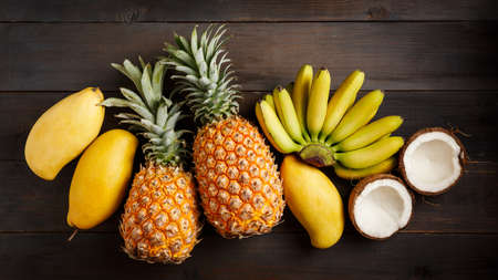 Various tropical fruitsの写真素材