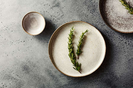 Flat ceramic platesの写真素材