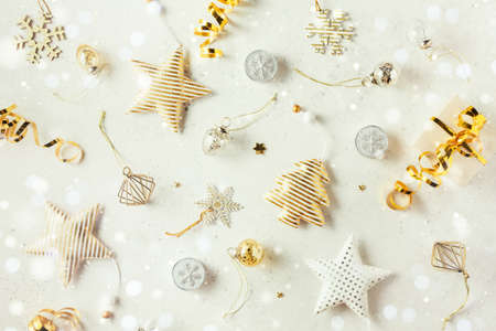 Golden Christmas decorationの写真素材