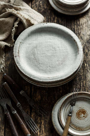 Set of modern ceramic tablewareの写真素材