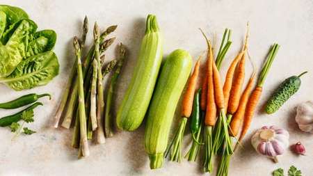 Fresh organic seasonal vegetablesの写真素材