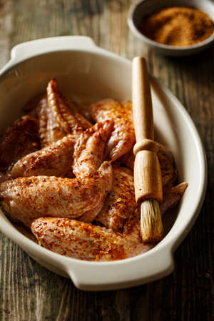 Raw chicken wingsの写真素材