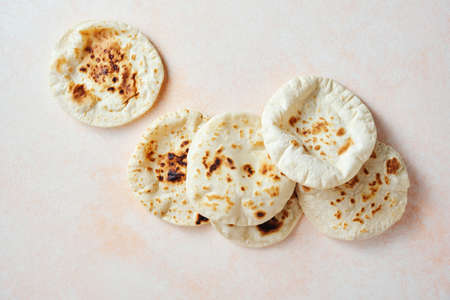 Pita bread on a tableの写真素材