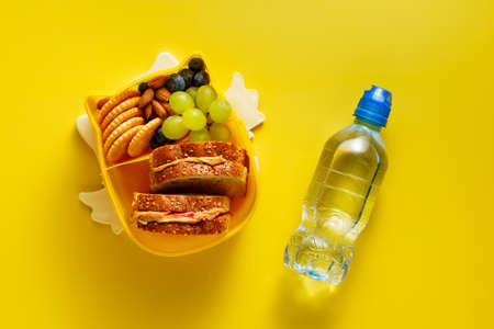 Open lunch box with kids lunch