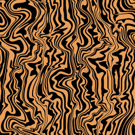 Abstract seamless texture pattern consisting of distorted black stripesのイラスト素材