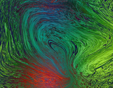 Abstract background with dynamic waves of green and red colorの写真素材