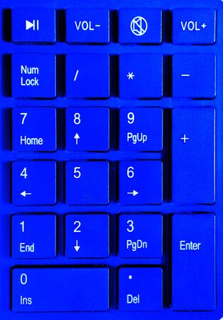 Blue buttons on a blue keypad pop art