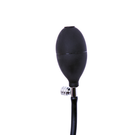 sphygmomanometer measuring blood pressure on white backgroundの写真素材
