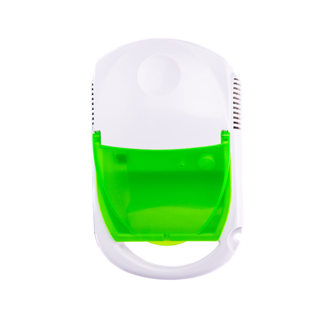 inhaler compressor nebulizer. White, green on white backgroundの写真素材