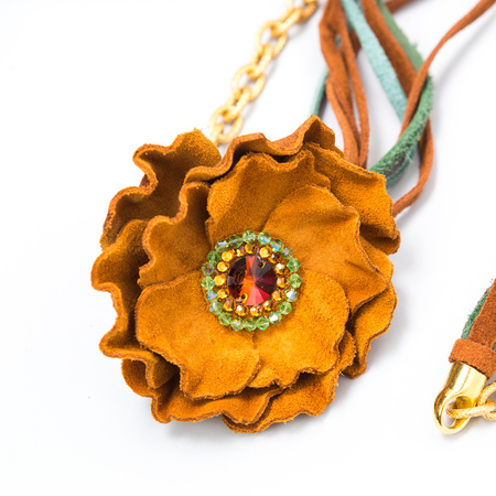 the decoration of leather. handmade on a white backgroundの写真素材