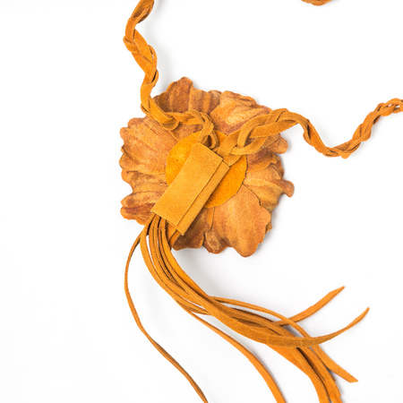 the decoration of leather. handmade on a white backgroundの写真素材