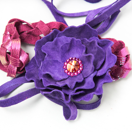 the decoration of leather. handmade on a white backgroundの写真素材