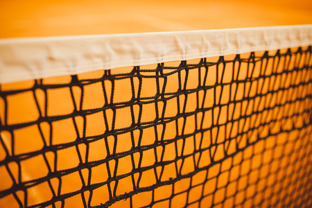 tennis court, net tennis, yellow tennis court clayの写真素材
