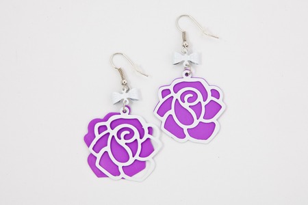 Women's jewelry, ornaments on a white backgroundの写真素材