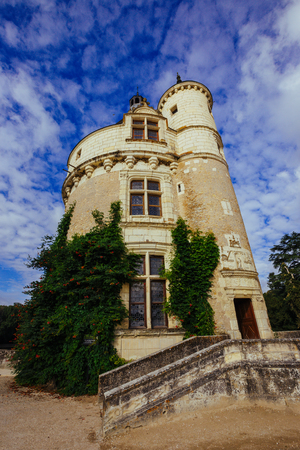 July 23, 2017 the castle of Chenonceau. France. The facade of the medieval castle of ladies. The royal medieval castle of Chenonceau Castle and the garden. Chenonceau, the Loire Valley, France, Europe. UNESCO heritage site.のeditorial素材
