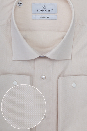 Men's shirt in packing close-up macro top view.のeditorial素材