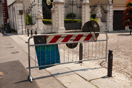 July 6, 2013. Italy city of Brescia. Old European city of Brescia in the Lombardy region in summer.のeditorial素材