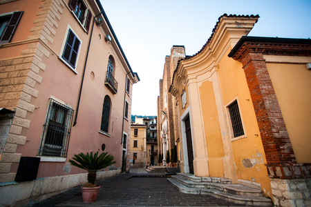 July 7, 2013. Italy. The city of Salo on the shores of Lake Lago di Garda in summer, the Lombardy region.のeditorial素材