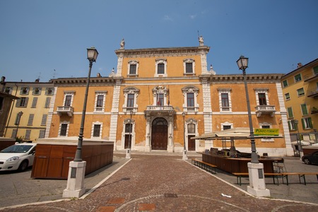 July 6, 2013. Italy city of Brescia. Old European city of Brescia in the Lombardy region in summer.のeditorial素材