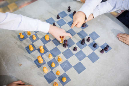 Education concept, intellectual game. Chess tournament, lesson, camp, training concept. Close-up...