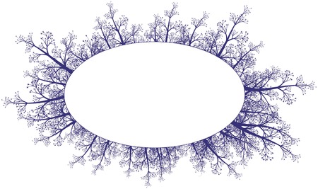 Oval banner with floral template plants silhouetteのイラスト素材