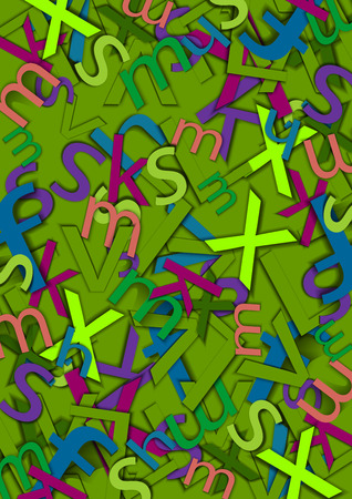 Colorful letters on green backgroundのイラスト素材