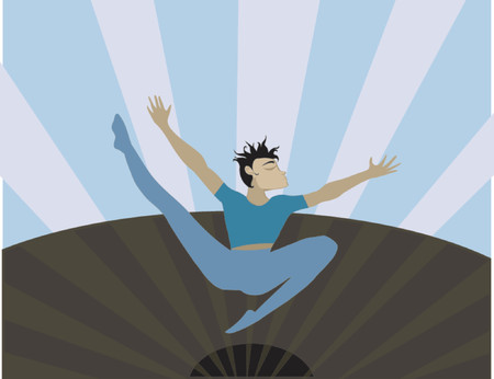 a dancer in motion - also could be used as free-falling figureのイラスト素材