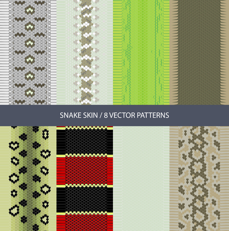 Set of seamless snake skin texturesのイラスト素材