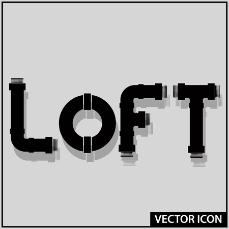 vector icon style loft design in the form of lettersのイラスト素材