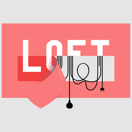 Loft on Red sticker illustrationのイラスト素材