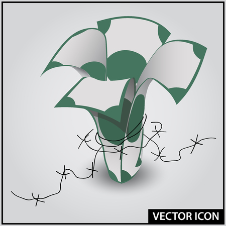 financial bouquet of money vector iconのイラスト素材