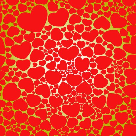 vector seamless festive texture of red heartsのイラスト素材