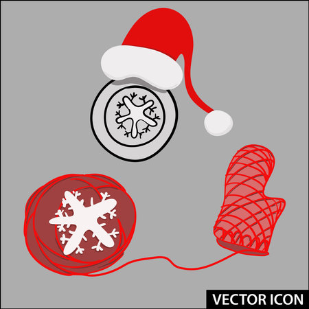 festive attributes for the new yearのイラスト素材