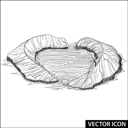 vector icon life on a desert island in the oceanのイラスト素材