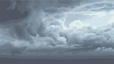 vector image of a stormy sky before rain