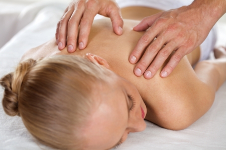 relaxing treatment at the spaの写真素材