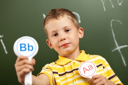 lesson with the teacher at schoolの写真素材