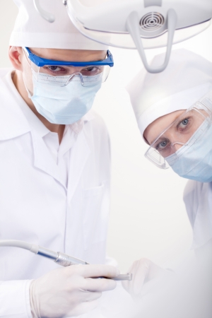 Dentists interns are welcome in the officeの写真素材