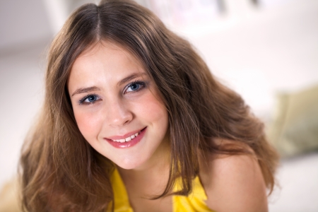 portrait of a young girl on vacationの写真素材