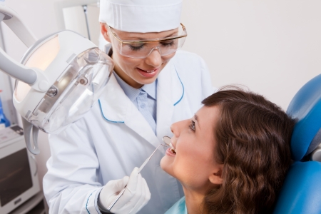 Painless dentistry is  young girlの写真素材