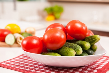 Summer vegetables for salads vitaminの写真素材