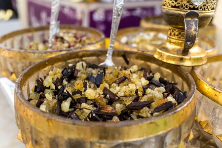 Selective Focus, Sticks Of Agar Wood Or Agarwood  The Incense Chips Used By Burning for incense & perfumes of essential oilの写真素材