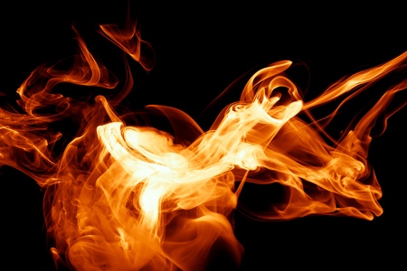 A smoke background taking a devil shapeの写真素材